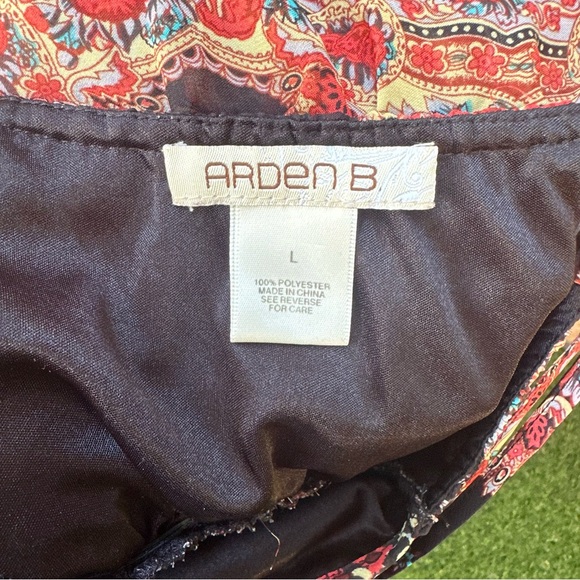 Arden B Floral red/black Dress Sz L - Picture 6 of 6